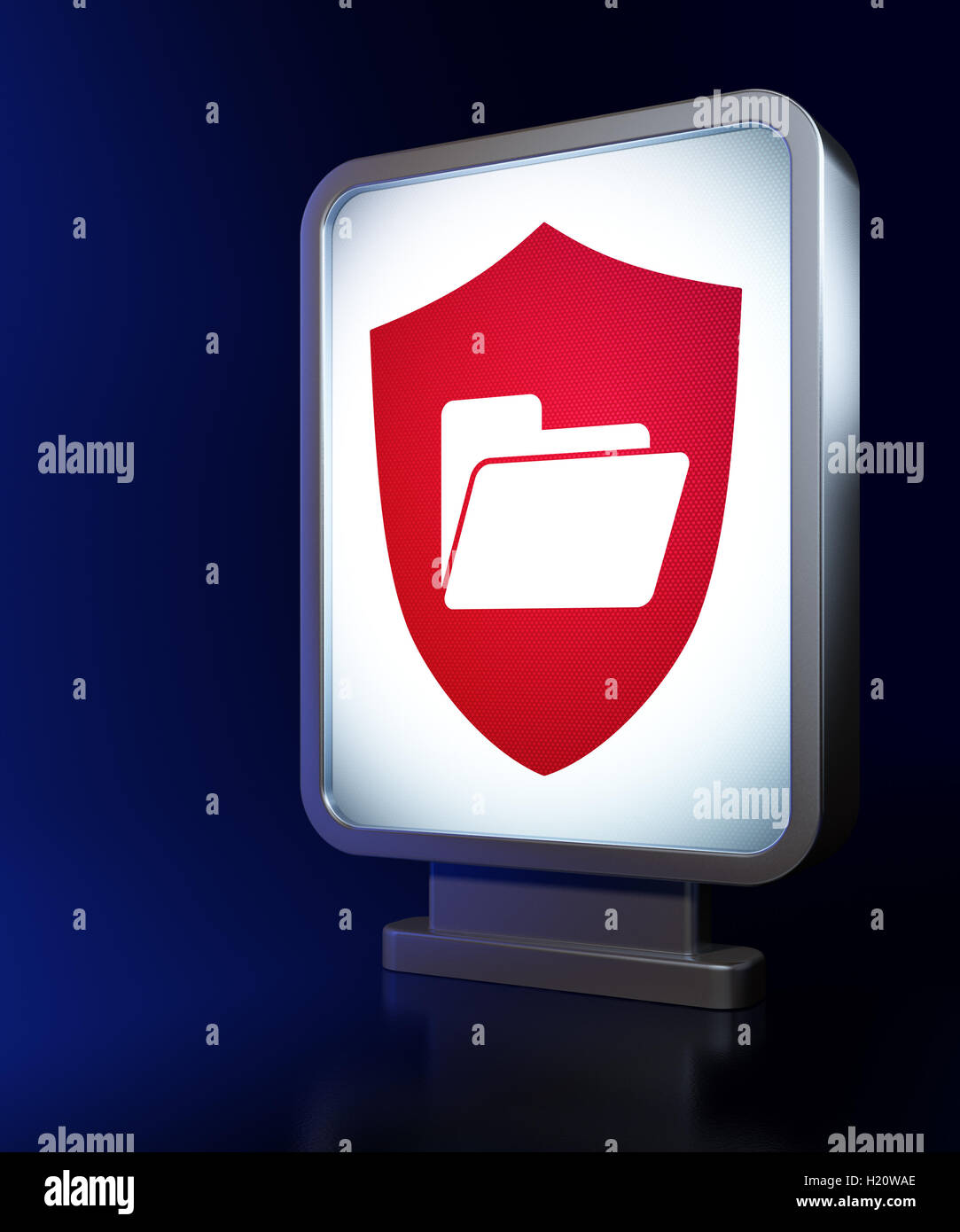 Business concept: Folder With Shield on billboard background Stock ...