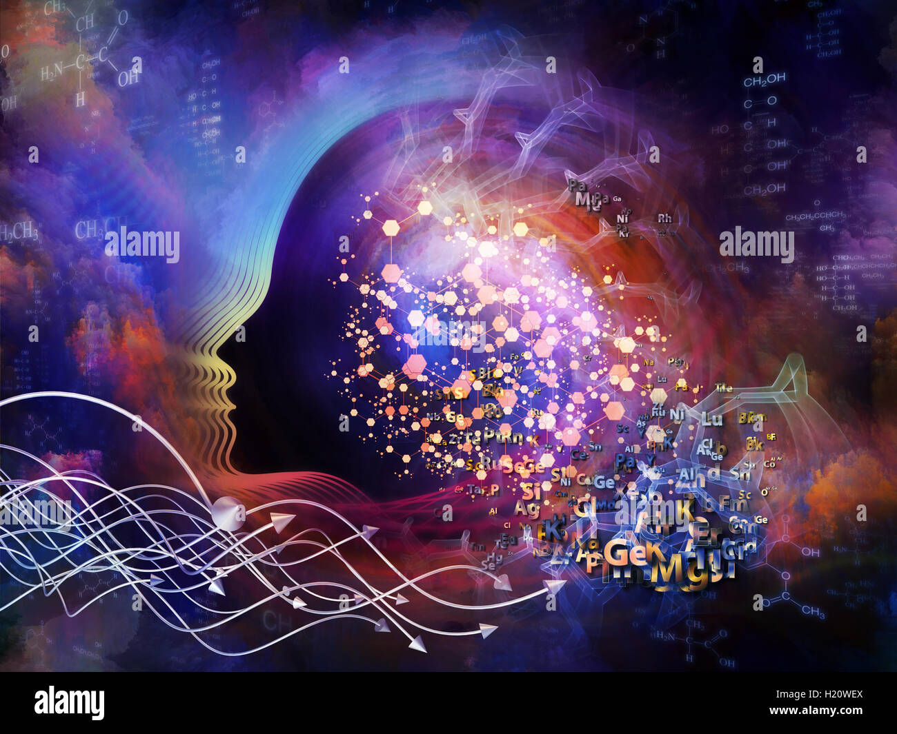 Molecular Thoughts Stock Photo