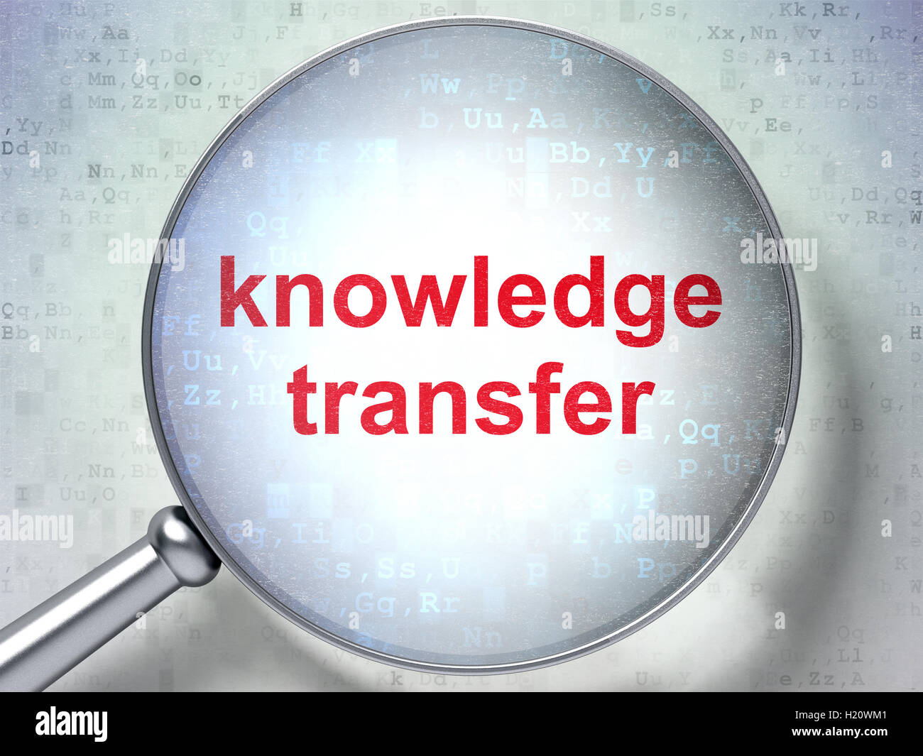 Education concept: Knowledge Transfer with optical glass Stock Photo ...