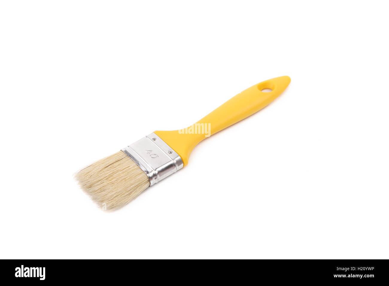 Yellow paint brush Stock Photo Alamy