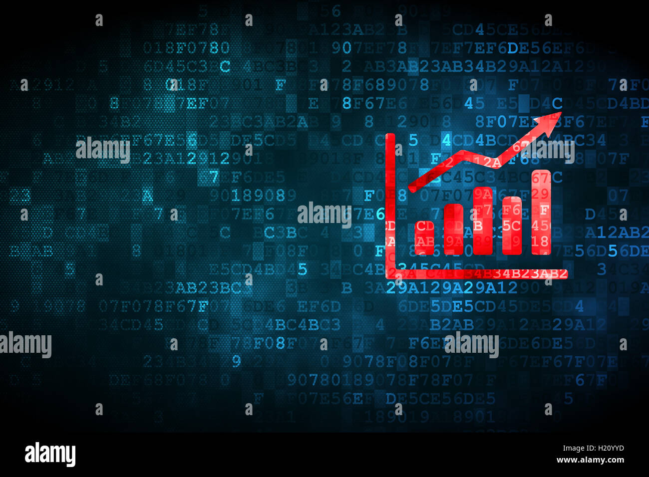 Advertising concept: Growth Graph on digital background Stock Photo - Alamy