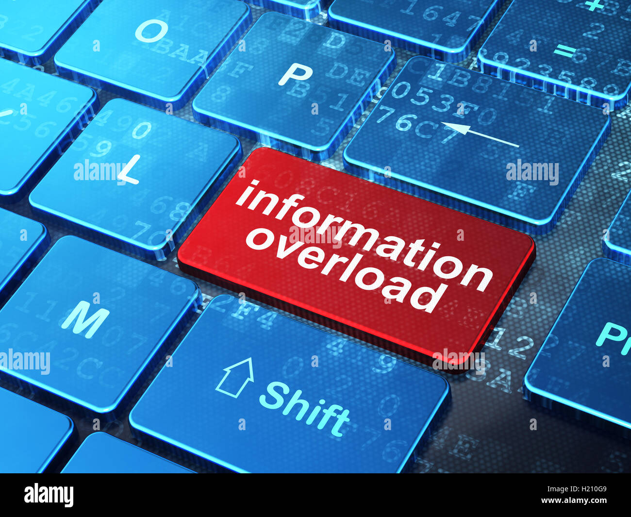 Data concept: Information Overload on computer keyboard background ...