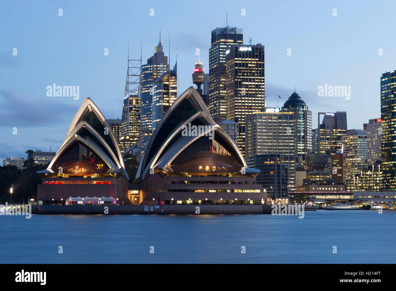 The iconic Sydney Opera House at sunset Sydney Australia. Stock Photo