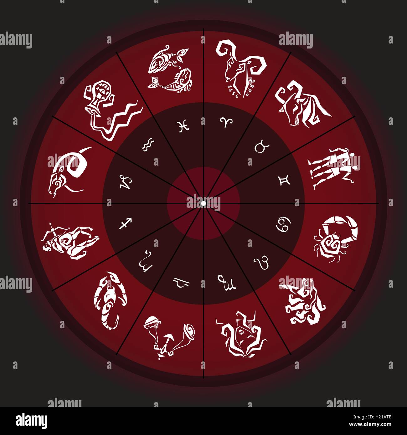 Zodiac circle with horoscope signs Stock Vector Image & Art - Alamy