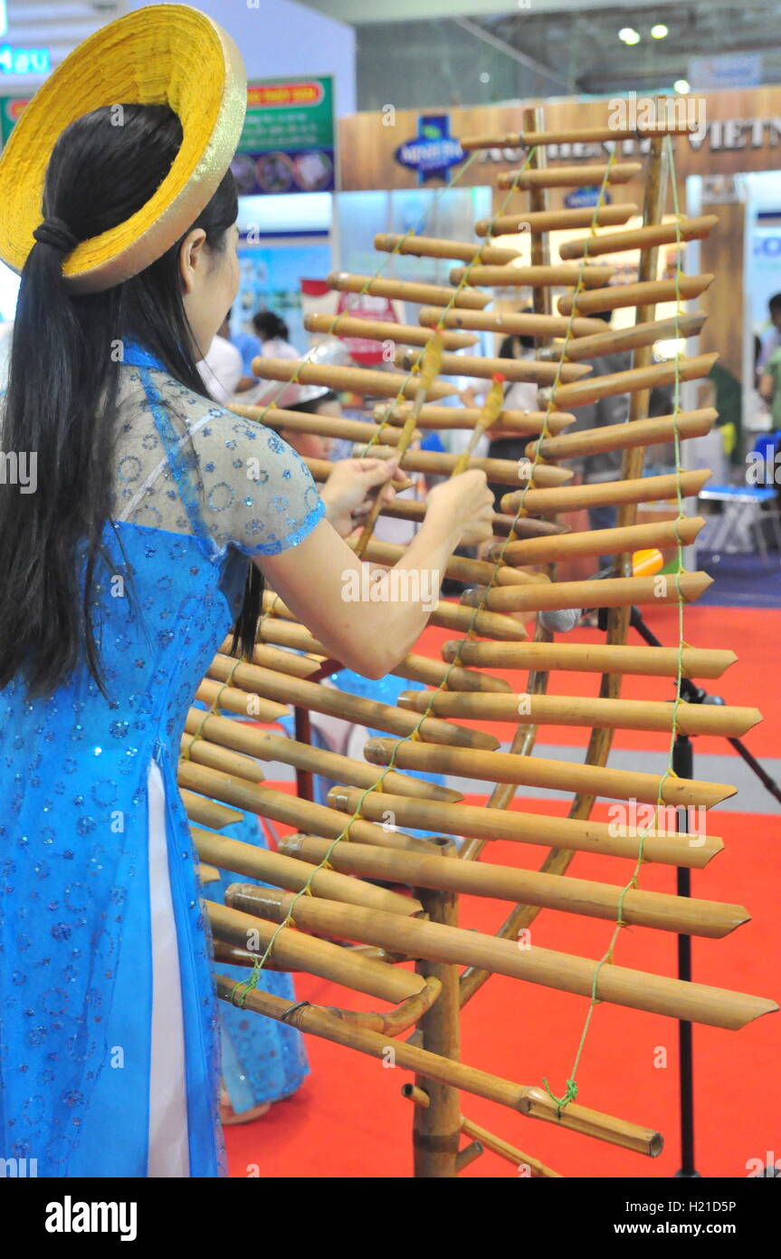 Ho Chi Minh city, Vietnam August 25, 2015 An artist is performing a