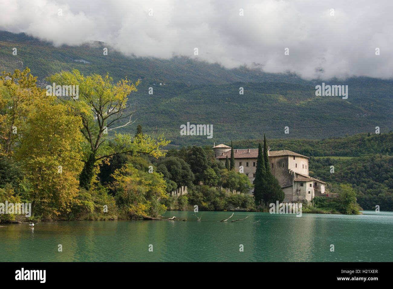 EUROPE, ITALY, Trentino  Province, Lake Toblino, Toblino Castle (Castel Toblino, 16th Century) Stock Photo