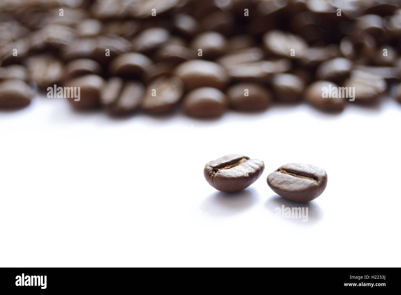 Big Heap of Brown Coffee Beans Isolated on White Background Stock Photo ...