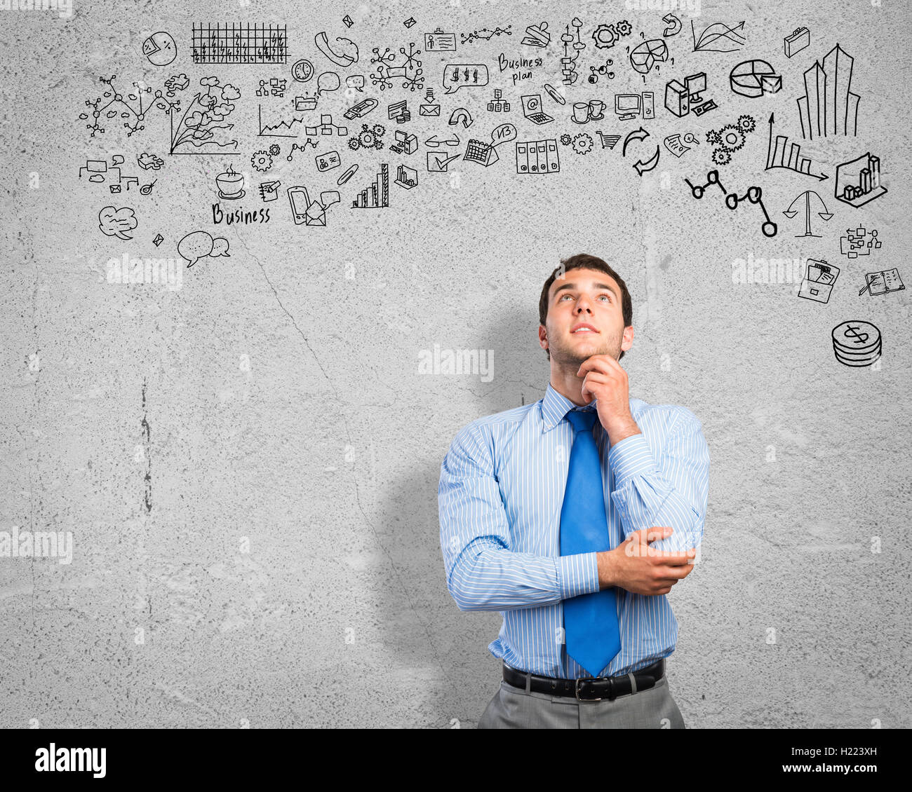 Thinking Business Man Stock Photo Alamy