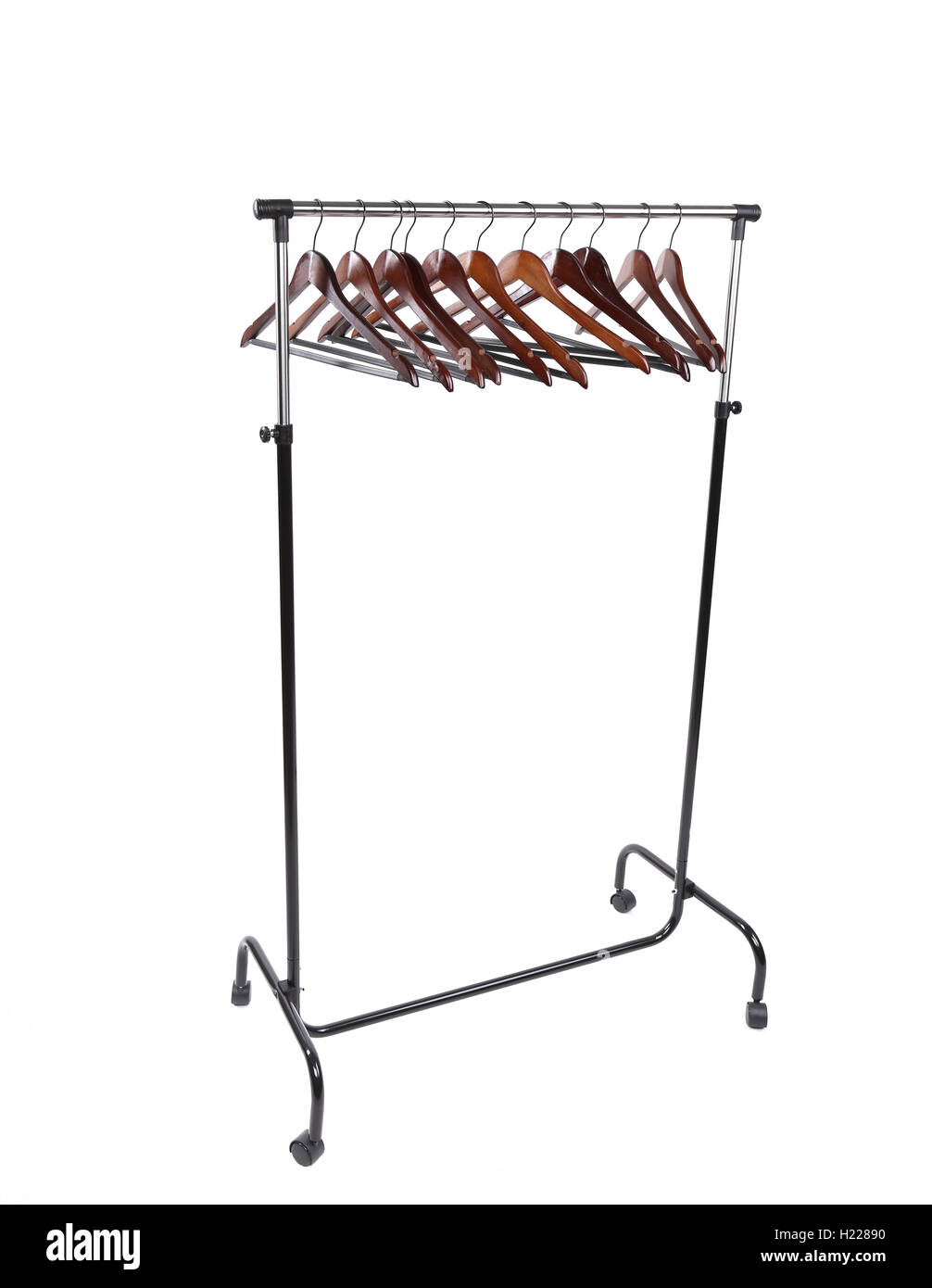 Wooden clothes hangers Stock Photo Alamy