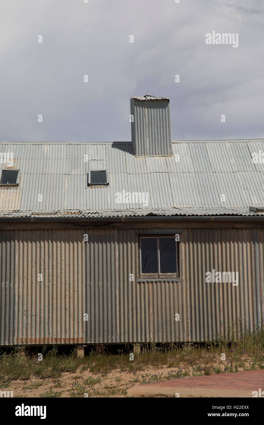 Architectural detail of corrugated iron Kinchega National Park New South Wales Australia Stock Photo