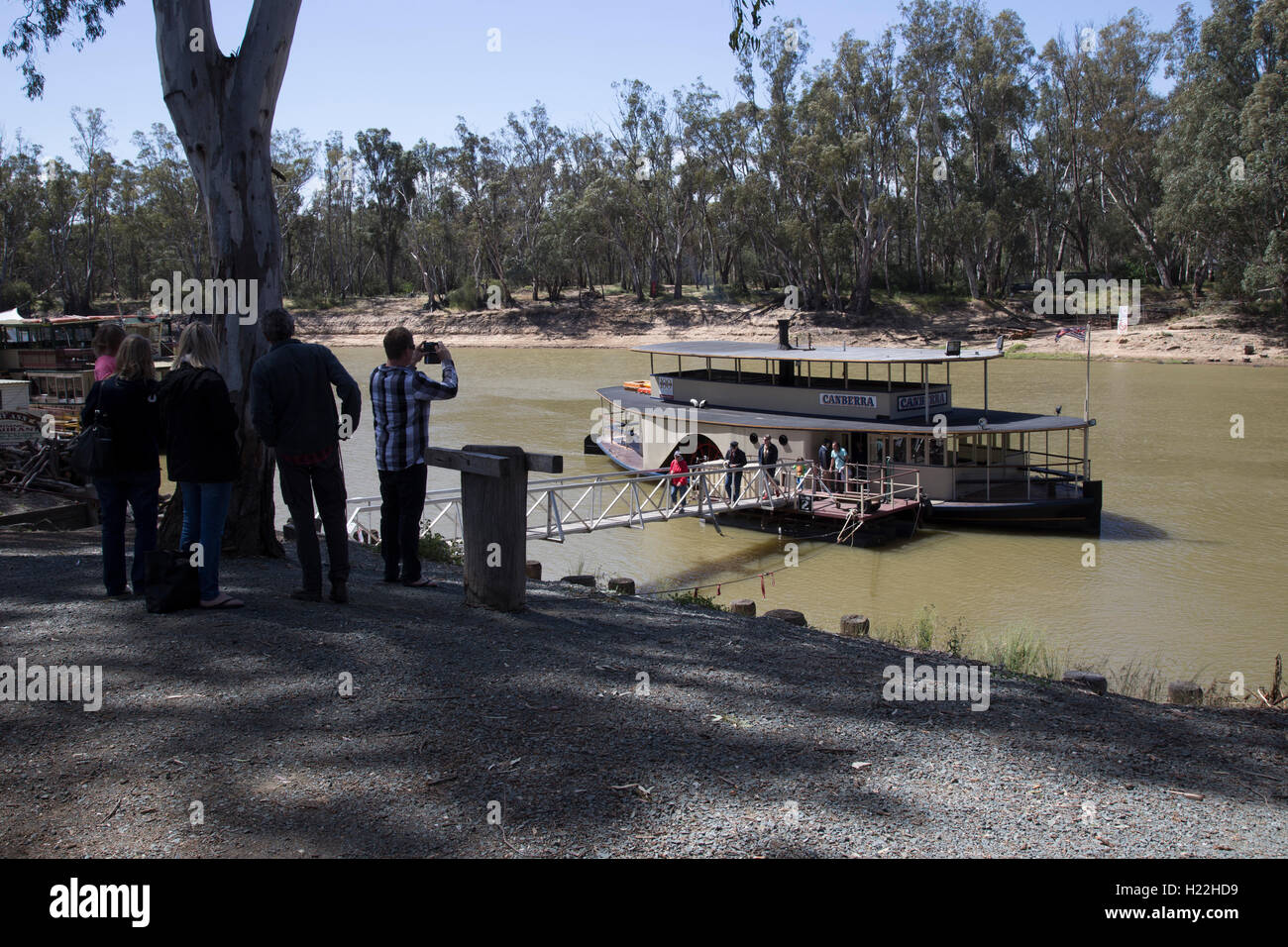 Restored Paddle Steamer PS Canberra on the Murray River at Echuca