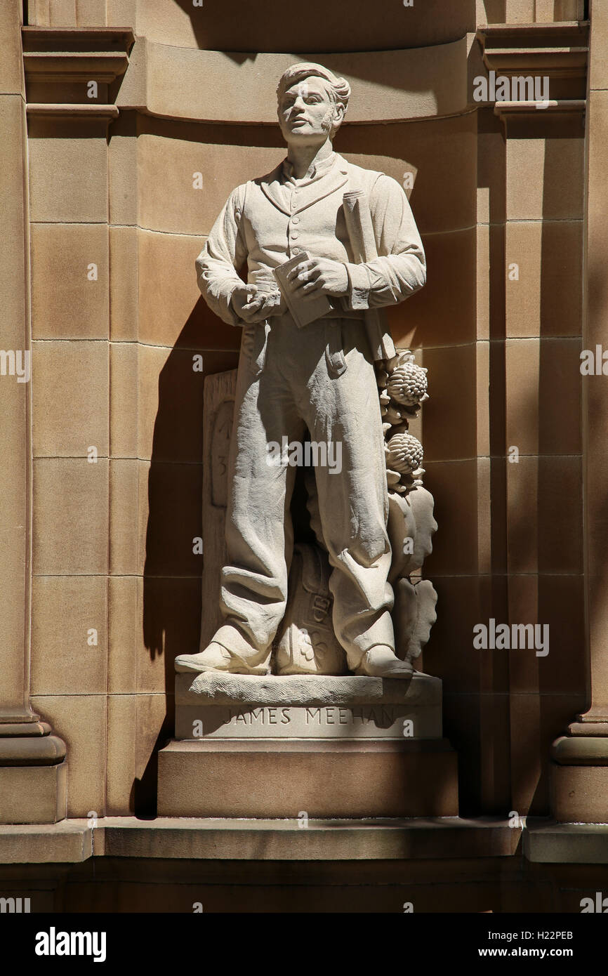 James Meehan statue on the walls of the Lands Building Sydney CBD New South Wales Australia Stock Photo