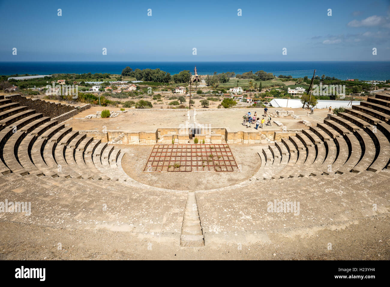 The excavated amphitheatre at Soli in northern Cyprus Stock Photo