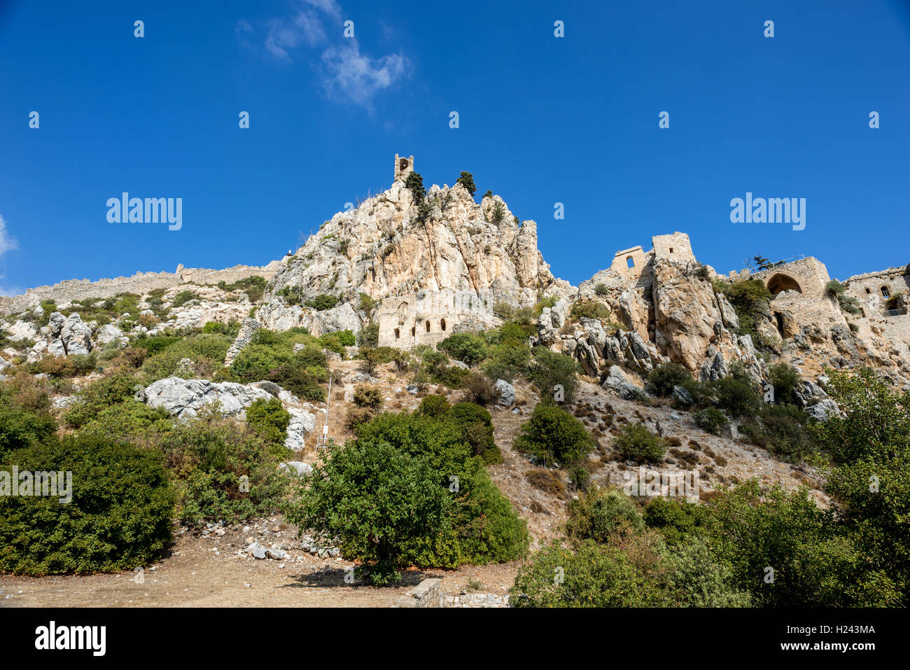 Saint Hilarion Castle on the Kyrenia mountain range in northern Cyprus