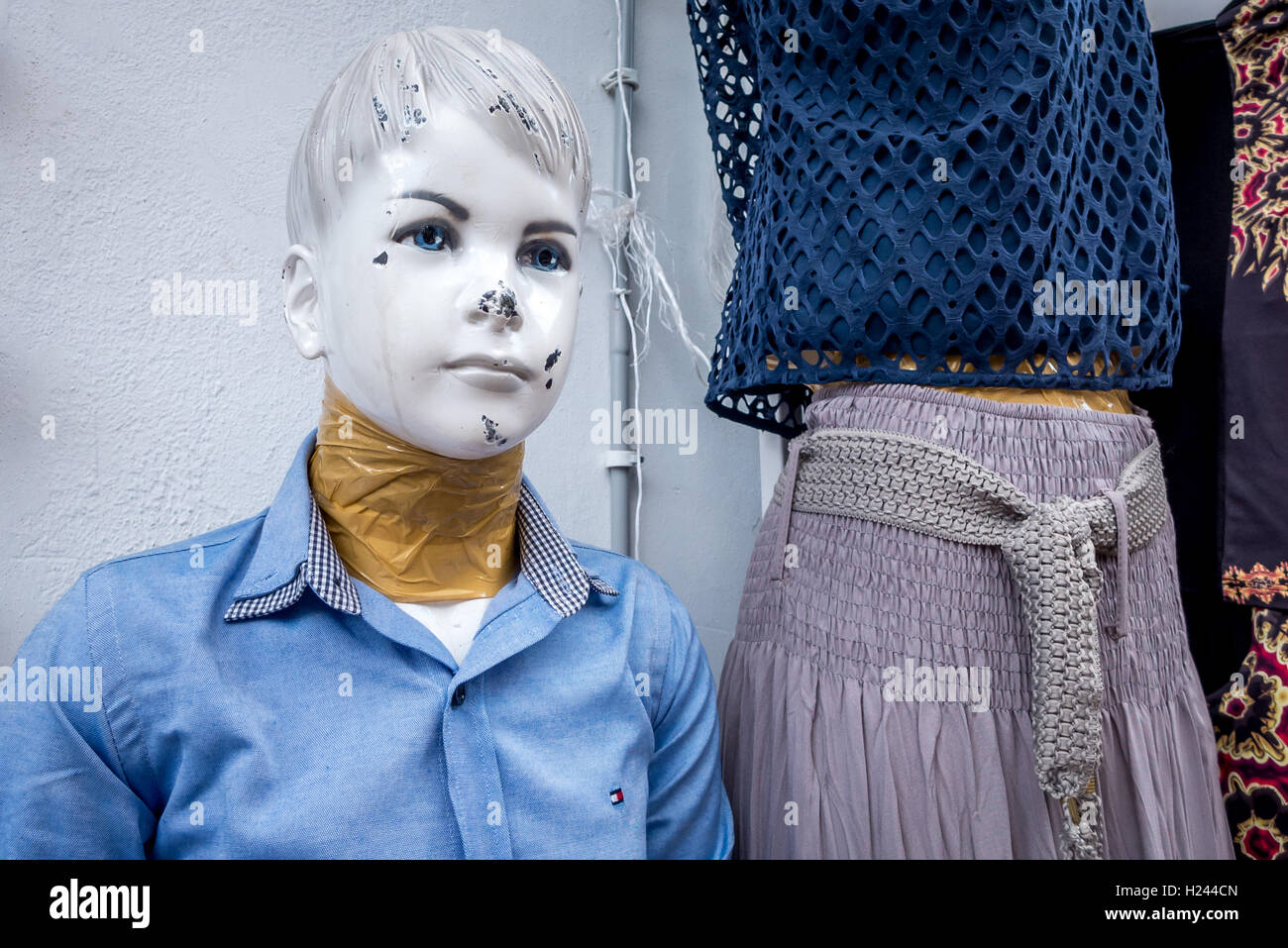Creepy mannequin in Nicosia Stock Photo