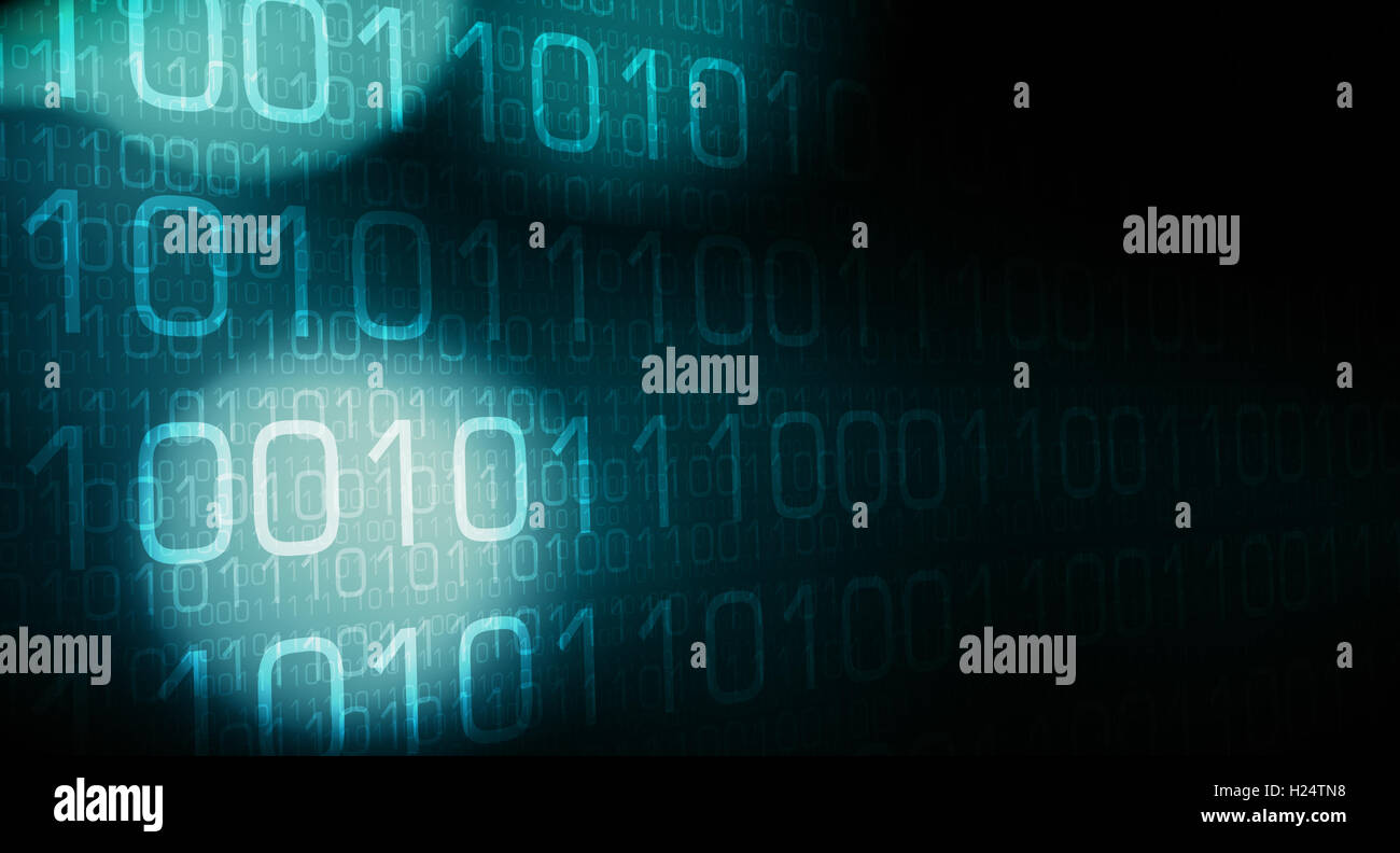 Binary computer code cyberattack Stock Photo - Alamy