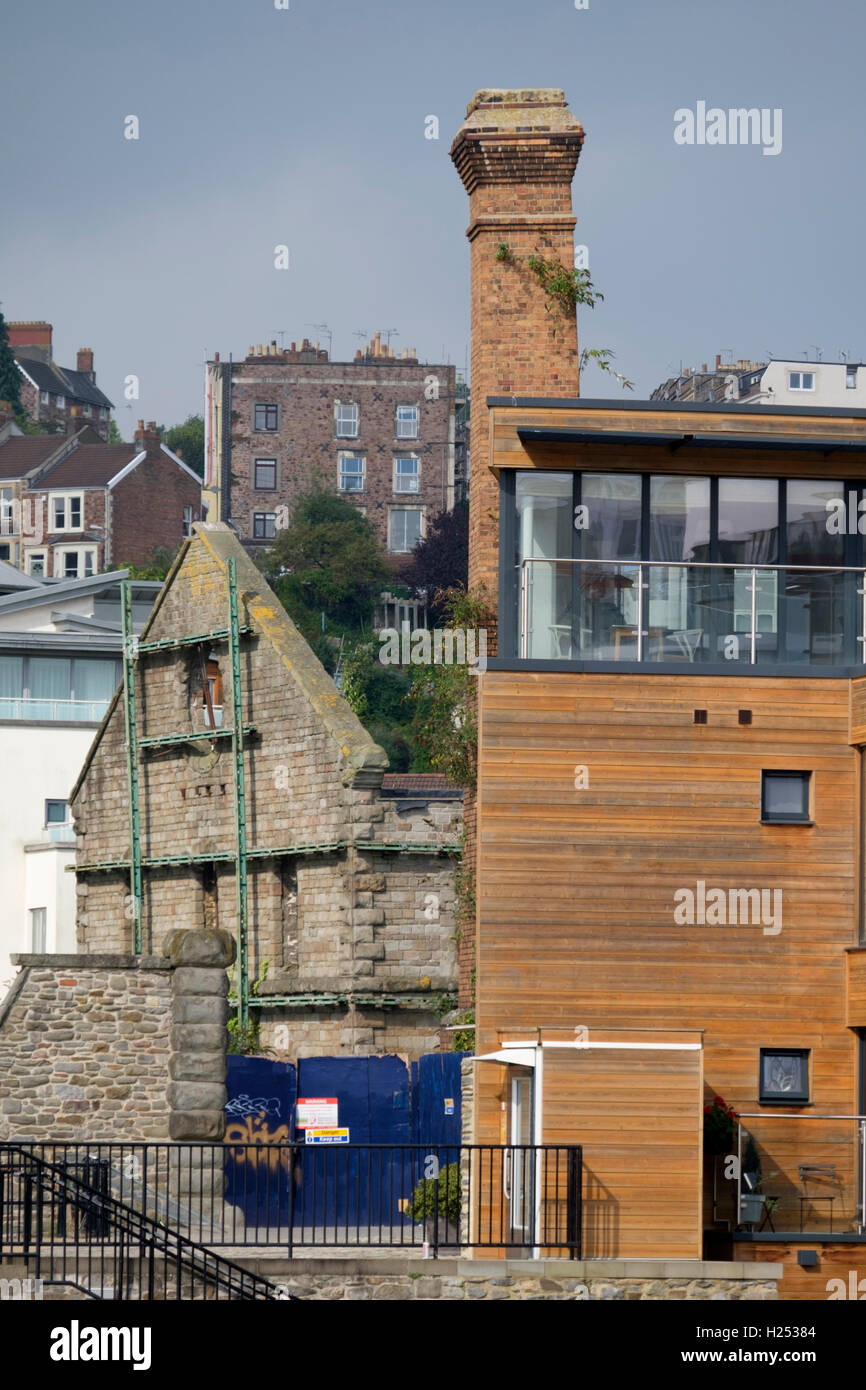 Around Bristol city and Harbour England UK Development site on the harbourside Stock Photo