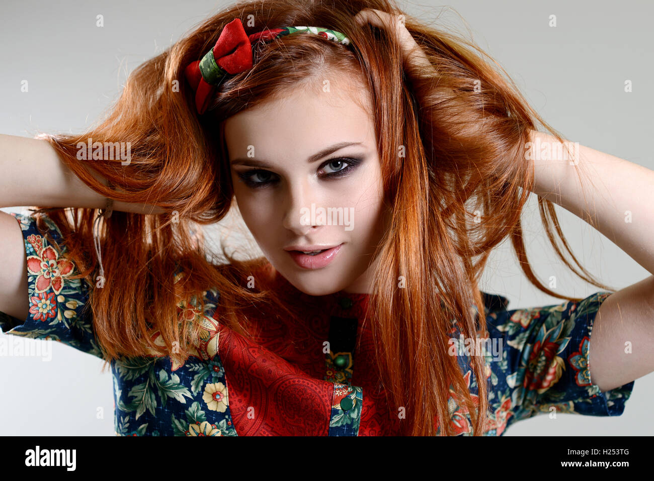 red hair girl Stock Photo