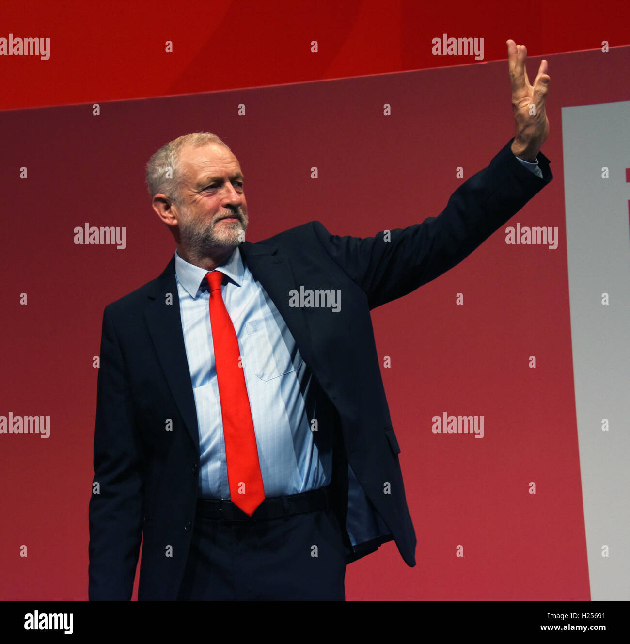 Liverpool, UK. 24th Sep, 2016. Jeremy Corbyn win the labour leadership battle at the start of the Labour conference in Liverpool Credit:  Della Batchelor/Alamy Live News Stock Photo