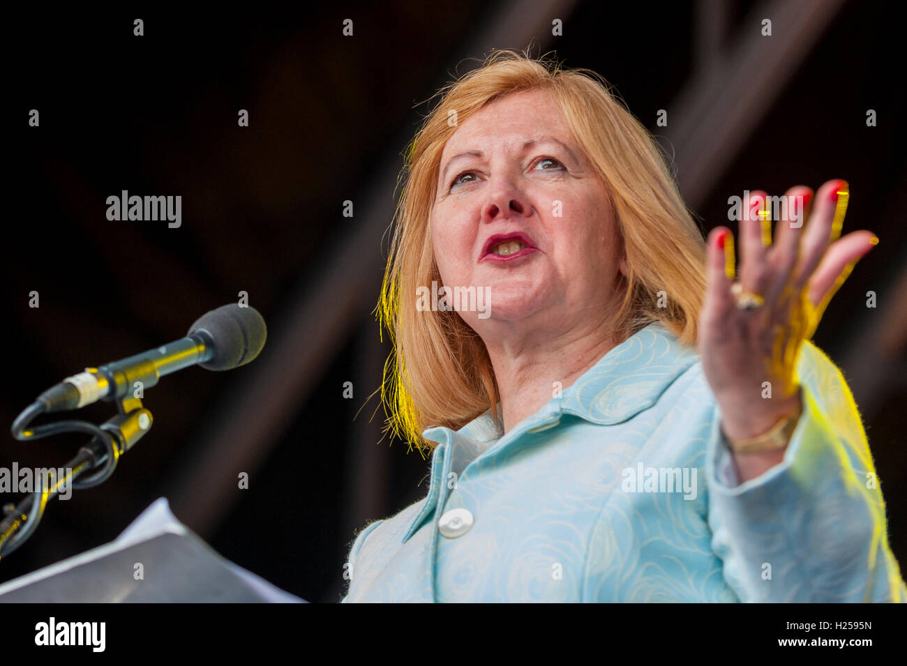 London, UK.  24 September 2016.  Lady Victoria Borwick, MP for Kensington, speaks at Malaysia Fest taking place in Trafalgar Square.  The event showcases the country's food, culture, fashion, business and tourism as well as promoting the country's business opportunities with the UK. Credit:  Stephen Chung / Alamy Live News Stock Photo