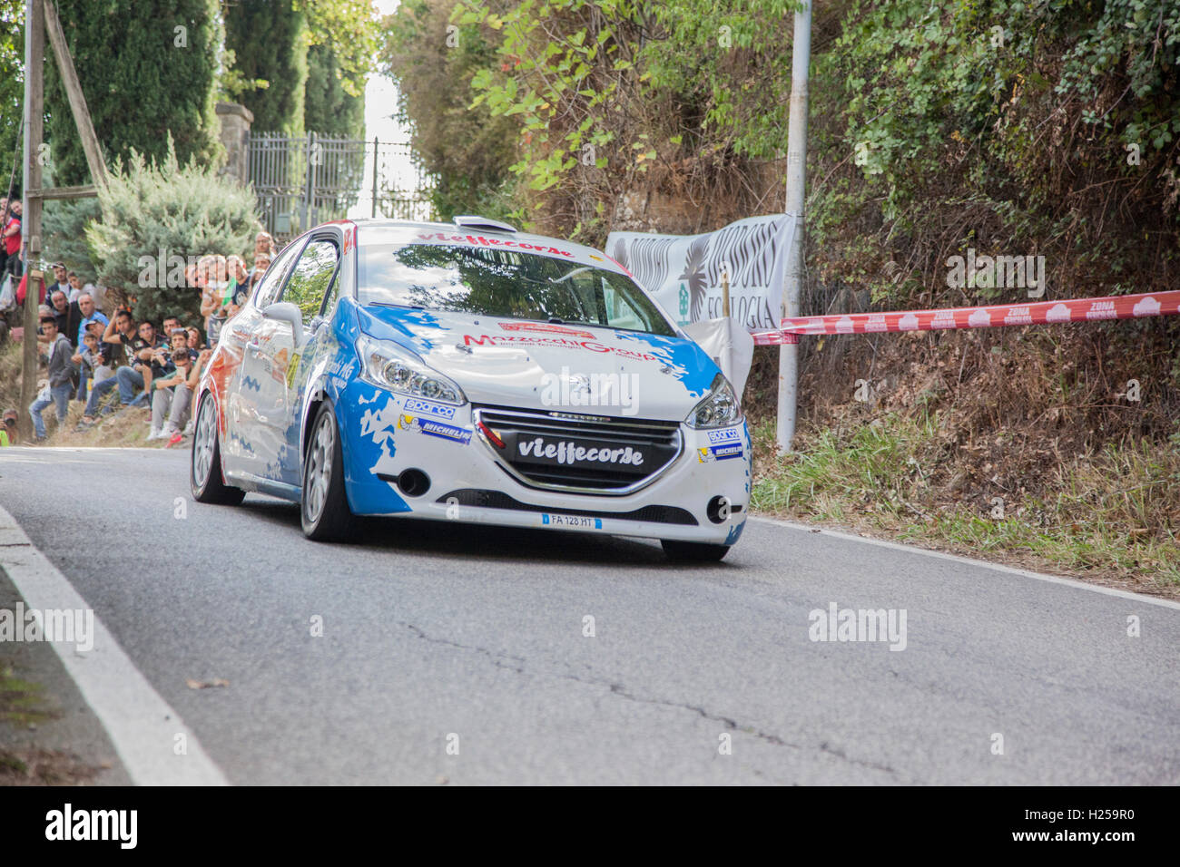 Rome, Italy. 24th September, 2016. 4th rally the city of Roma Capitale, Italian Rally Championship, 23-24-25 September 2016, 2nd day in the village Bellegra Credit:  Manuel Bianconi/Alamy Live News Stock Photo