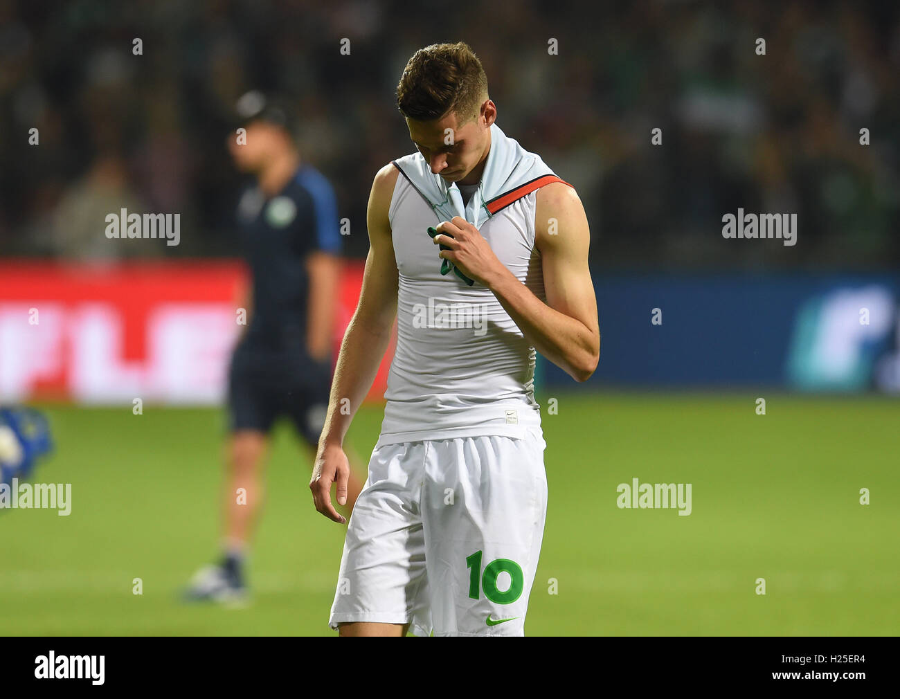 Bremen, Germany. 24th Sep, 2016. Wolfsburg's Julian Draxler leaving the ...