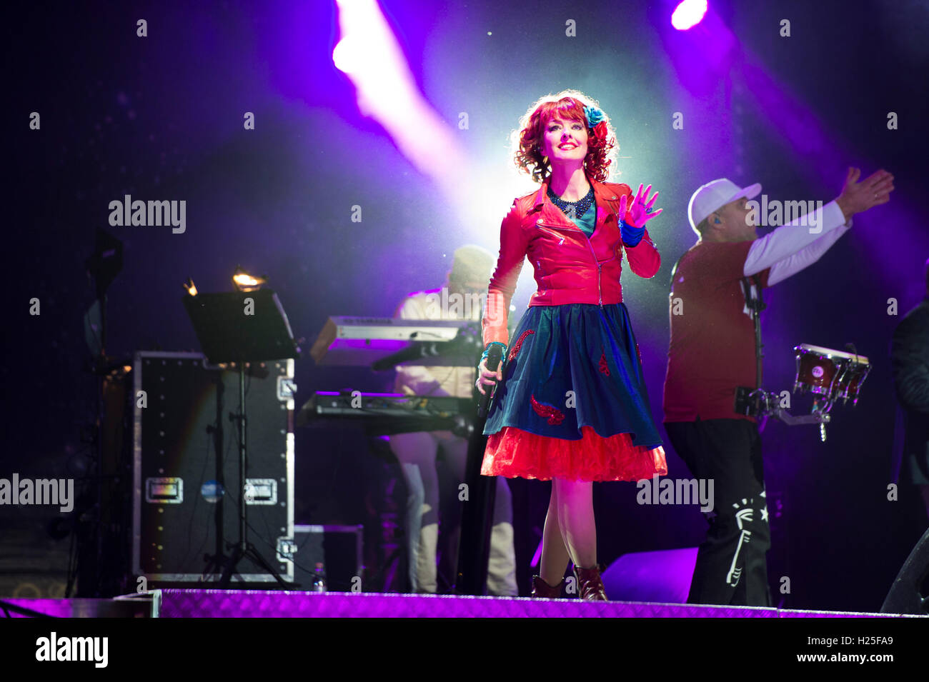 Berlin, Germany. 24th Sep, 2016. The band Rumpenstil performing during the flashlight concert at Waldbuehne in Berlin, Germany, 24 September 2016. According to the organiser, roughly 22,000 people watched the event involving thousands of flashlights lit during the performance of the band 'Rumpenstil'. PHOTO: JANNIS MATTAR/dpa/Alamy Live News Stock Photo