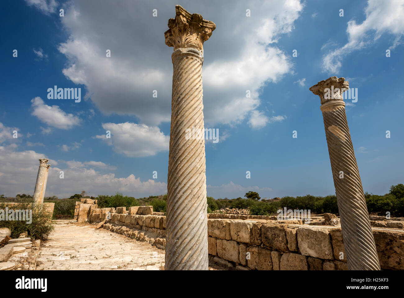 The ancient Greek, Roman and Byzantine city of Salamis in northern Cyprus Stock Photo