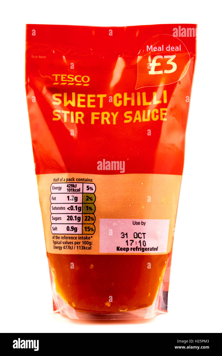 Tesco Sweet Chilli Stir Fry Sauce Stock Photo Alamy
