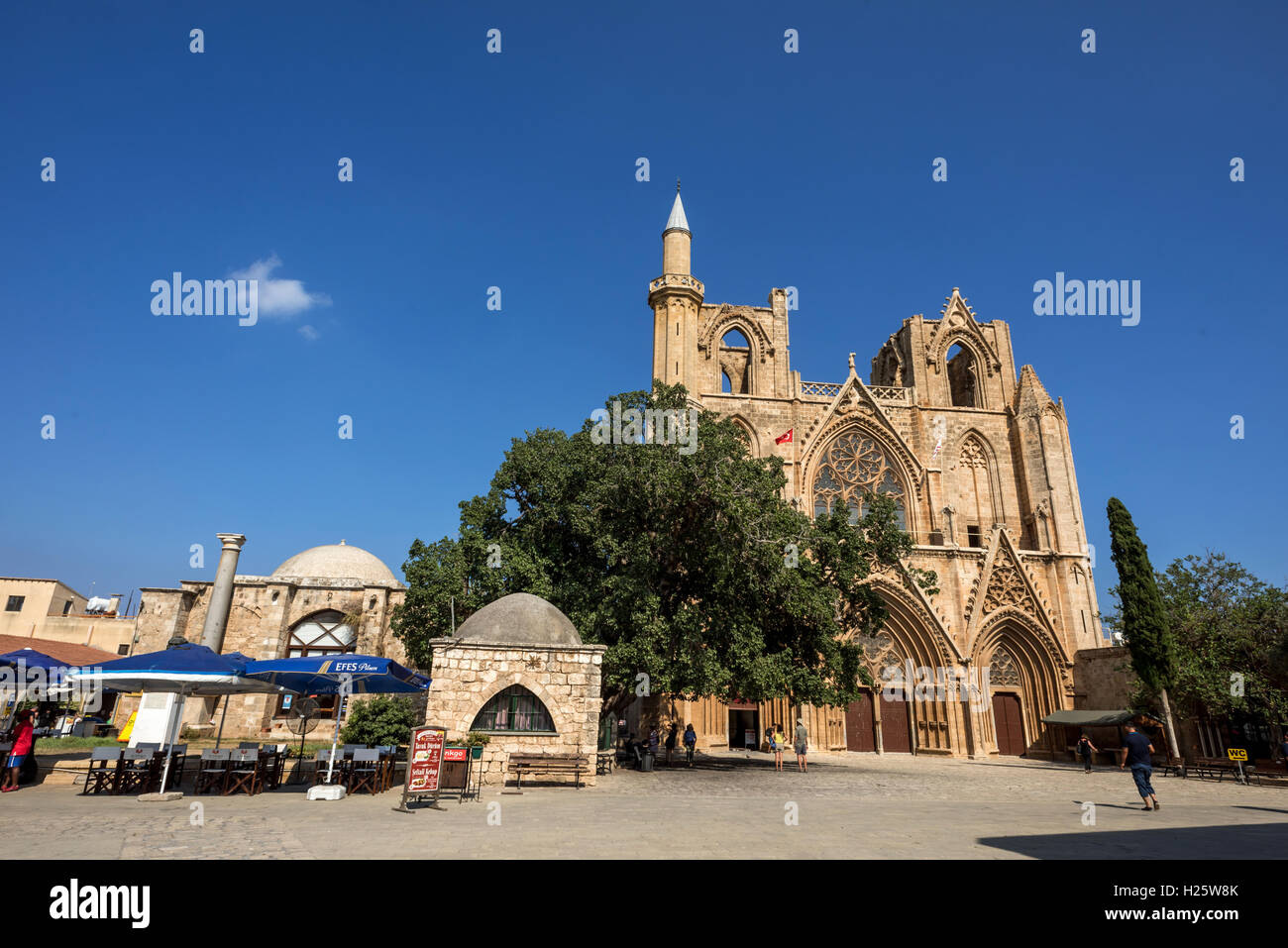 Saint Nicholas Cathedral / Lala Mustafa Pasha Mosque in Famagusta / Varosha Stock Photo
