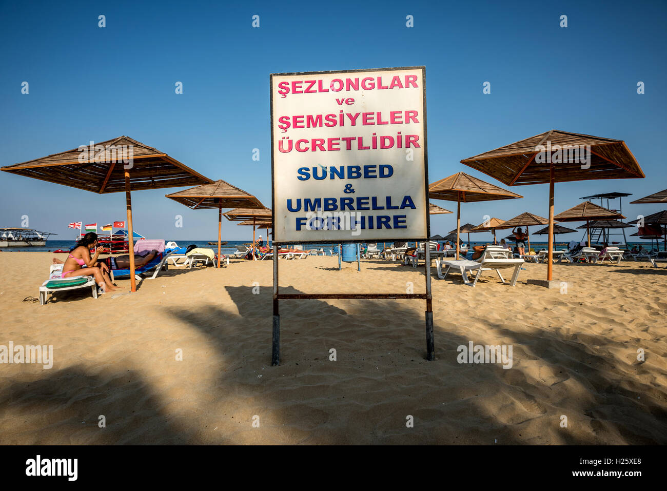 On the beach at Famagusta Varosha Stock Photo