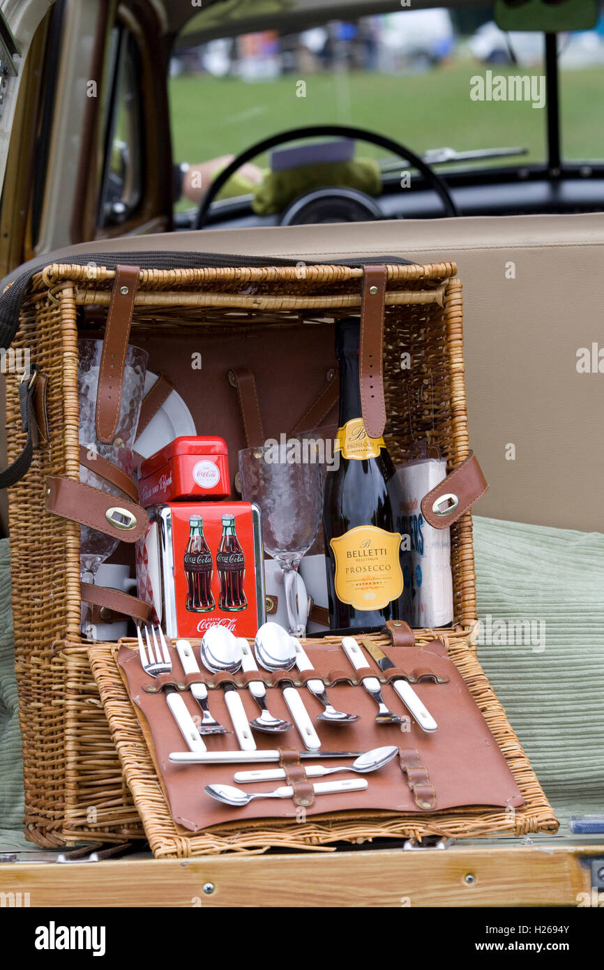 Retro Picnic Hamper and Vintage wicker Baskets Stock Photo Alamy