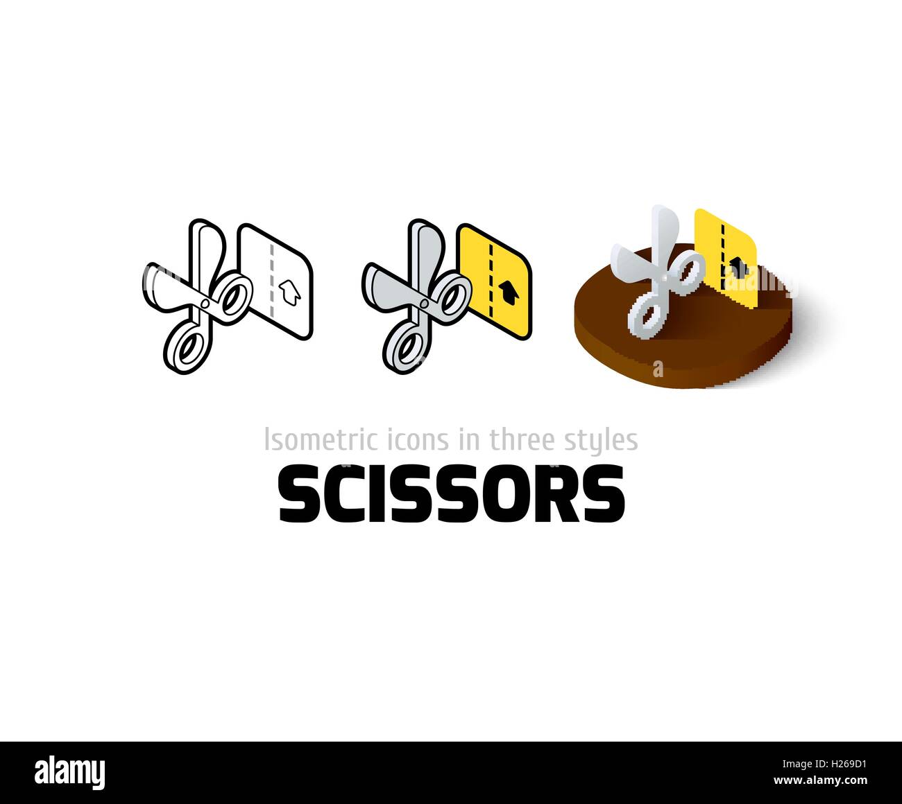 Scissors icon in different style Stock Vector Image & Art - Alamy
