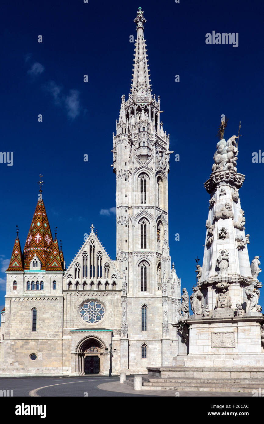 Holy Trinity Square and Matyas Church or Matthias Church or the Church of Our Lady of Buda -  Budapest, Hungary Stock Photo