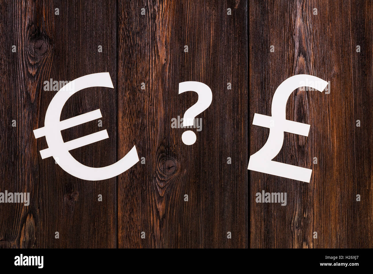 Paper Currency Signs Pound Sterling VS Euro Abstract Conceptual Image 