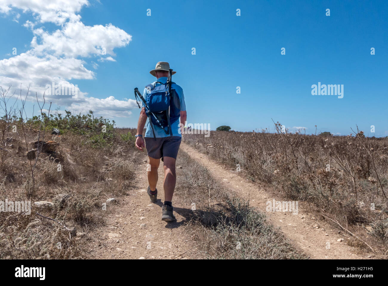 Ramblers walking on the Karpass Paninsula of northern Cyprus Stock Photo