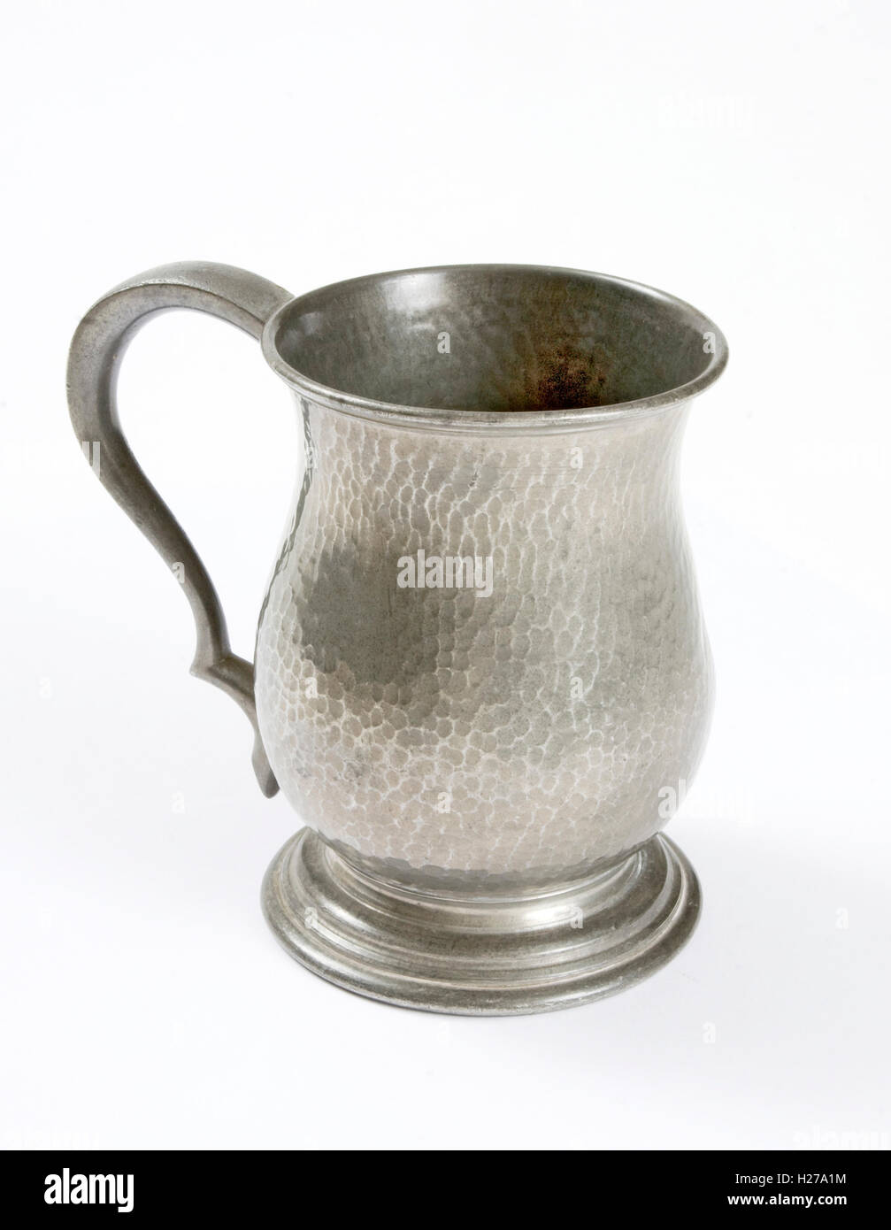 Antique pewter beer mug Stock Photo