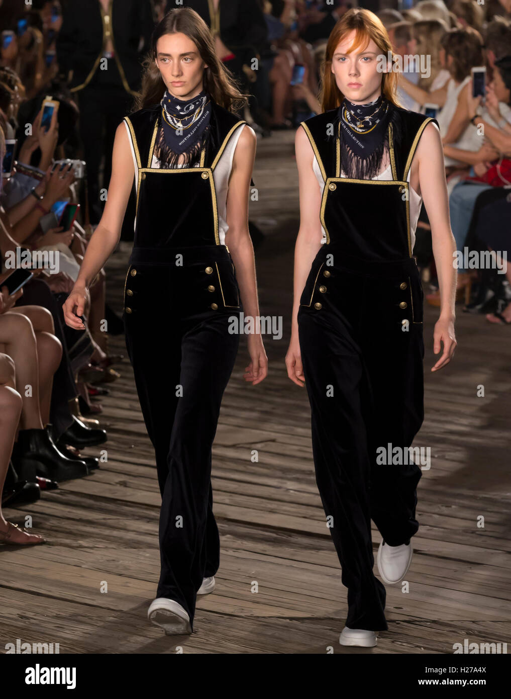 NEW YORK, NY - SEPTEMBER 09, 2016: Amanda Googe and Kiki Willems walk the  runway at Tommy Hilfiger Women's Fashion Show Stock Photo - Alamy