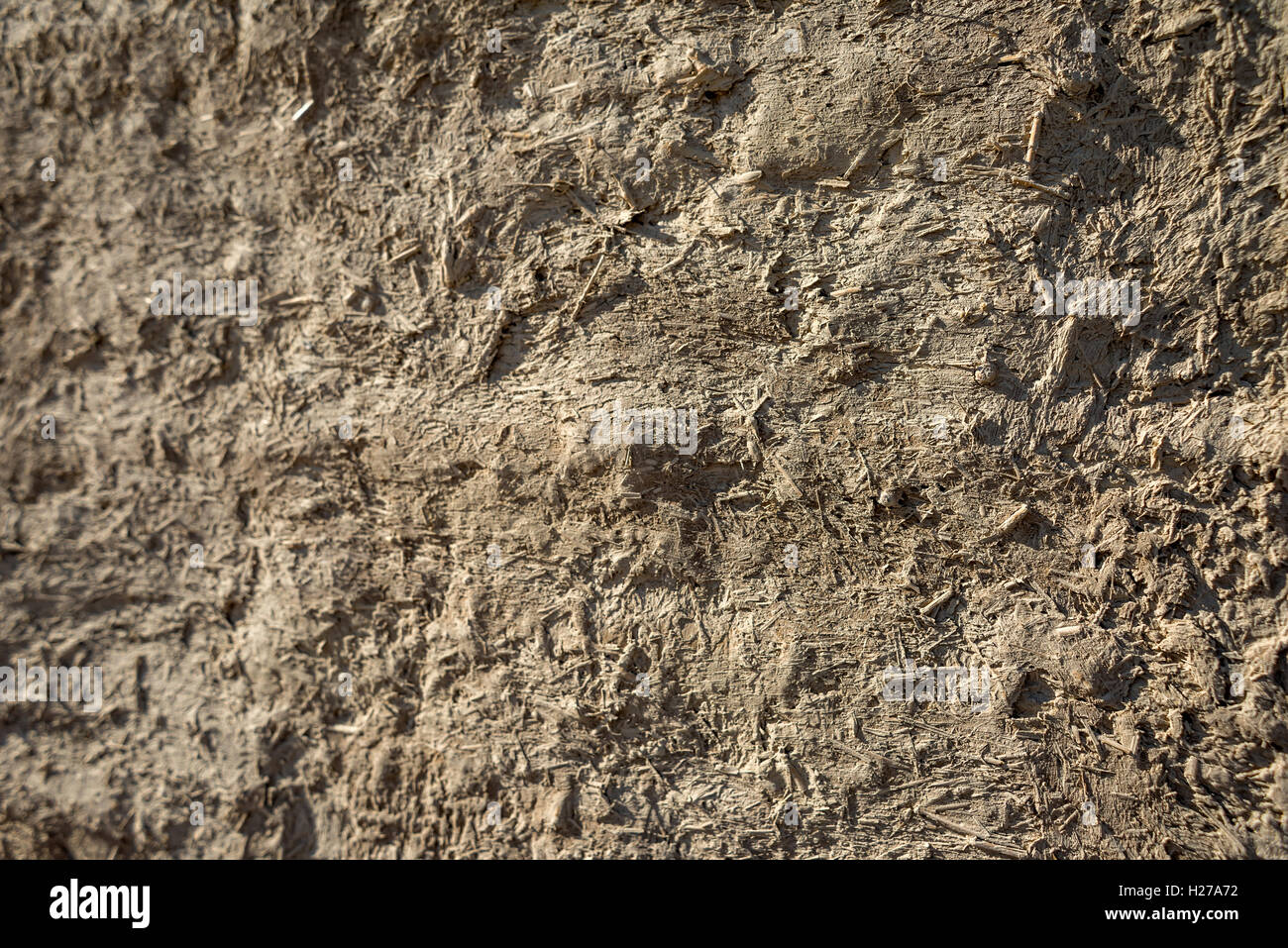 Bus stop built with mud / adobe bricks in northern Cyprus Stock Photo