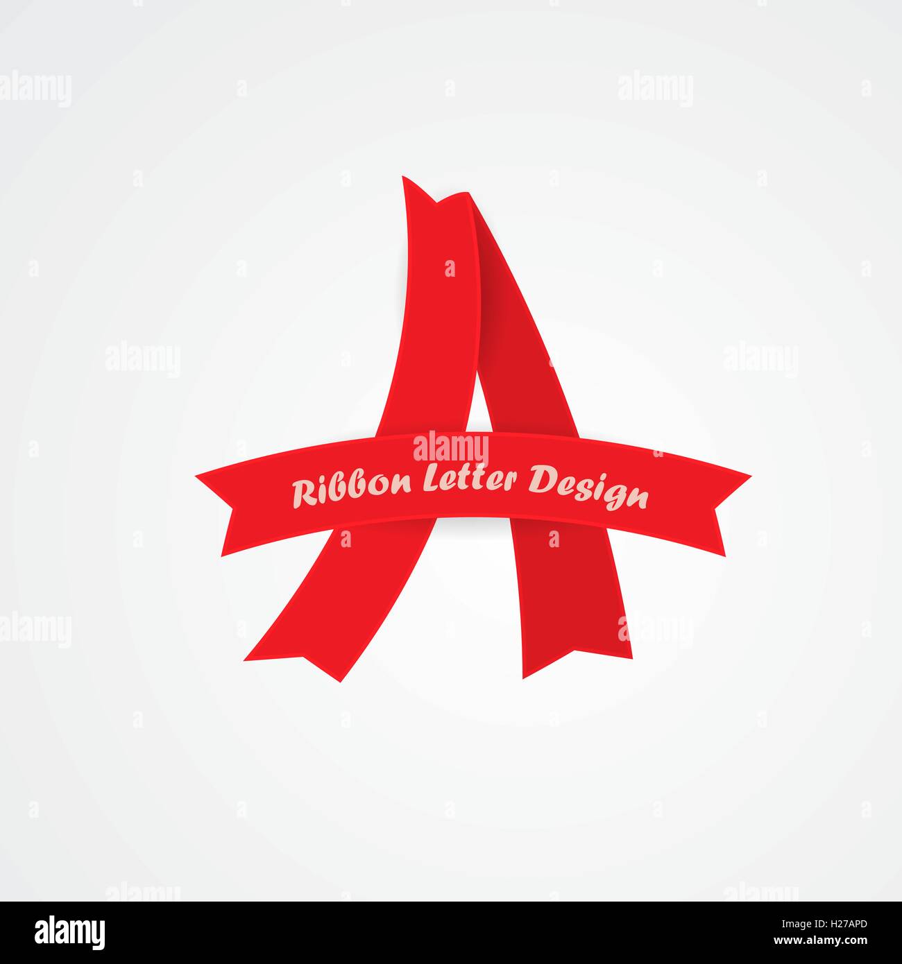 A letter design from red ribbon abstract vector illustration Stock Vector