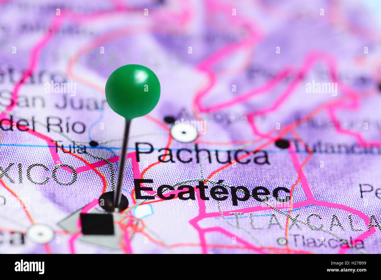 Ecatepec pinned on a map of Mexico Stock Photo Alamy