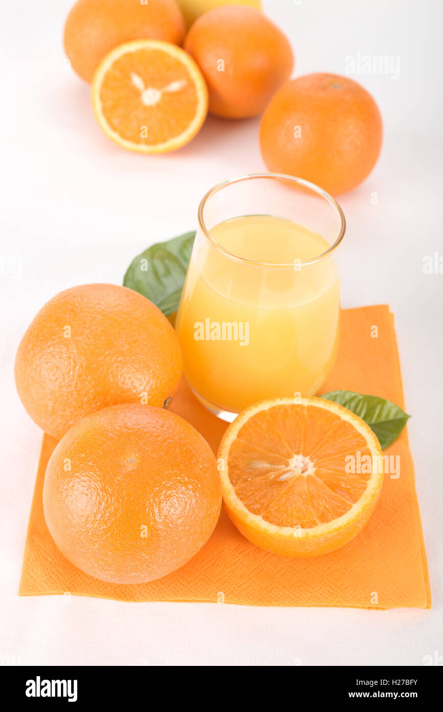 Orange juice and fresh orange fruit Stock Photo Alamy