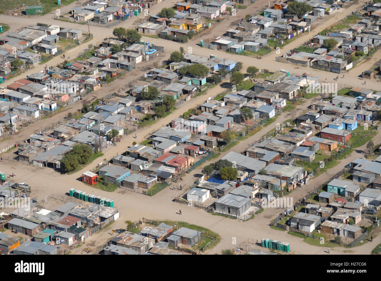 Low cost housing township near Cape Town Stock Photo