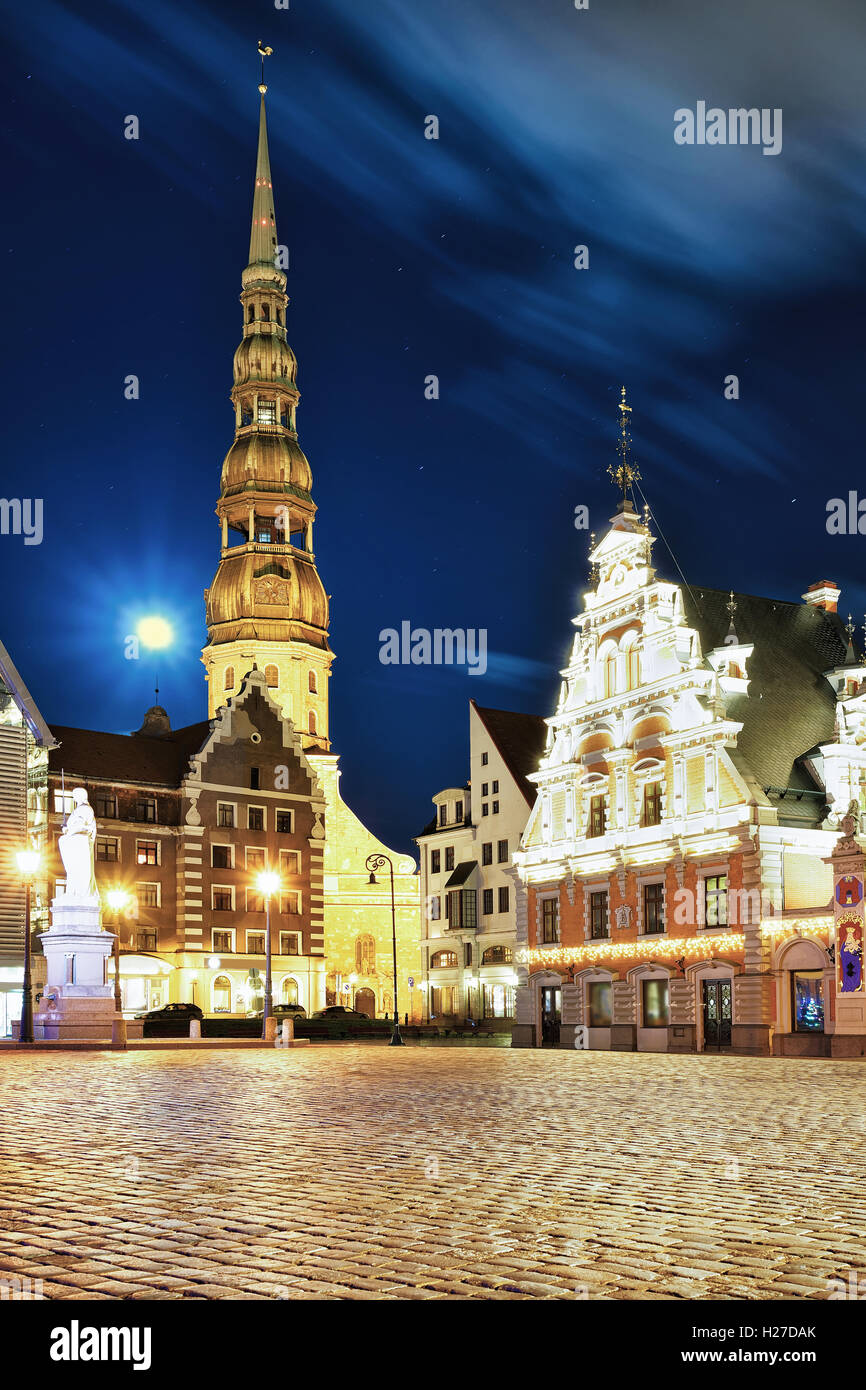 Part of the House of the Blackheads and Saint Peter church in the ...