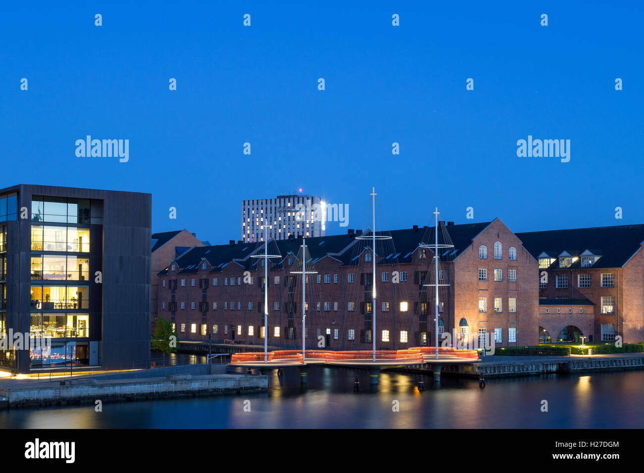 Modern Circle Bridge in Copenhagen Stock Photo