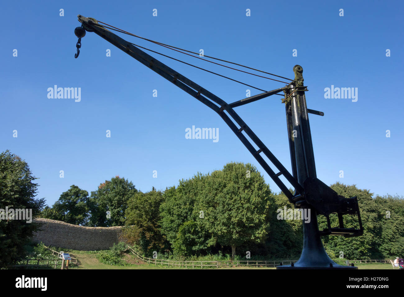Old railway goods yard crane Country park Clare Suffolk England 2016