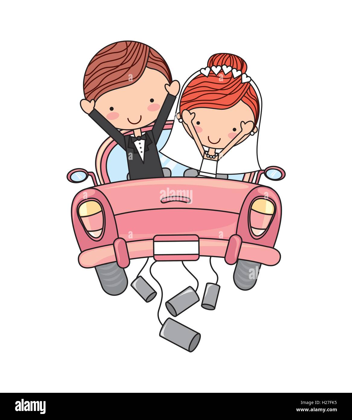 just married couple car isolated Stock Vector Image & Art - Alamy