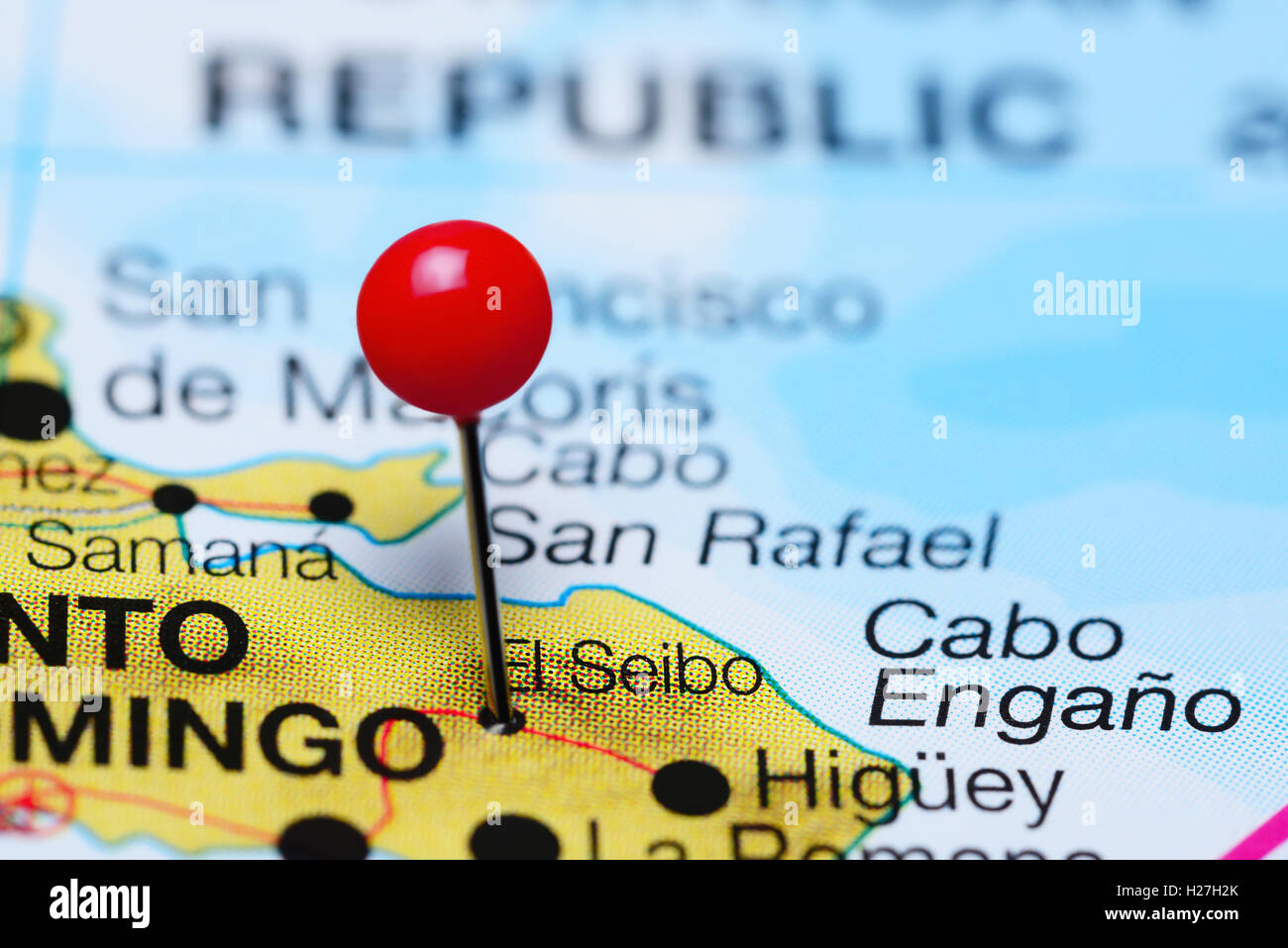 El Seibo Dominican Republic Map El Seibo Pinned On A Map Of Dominican Republic Stock Photo - Alamy