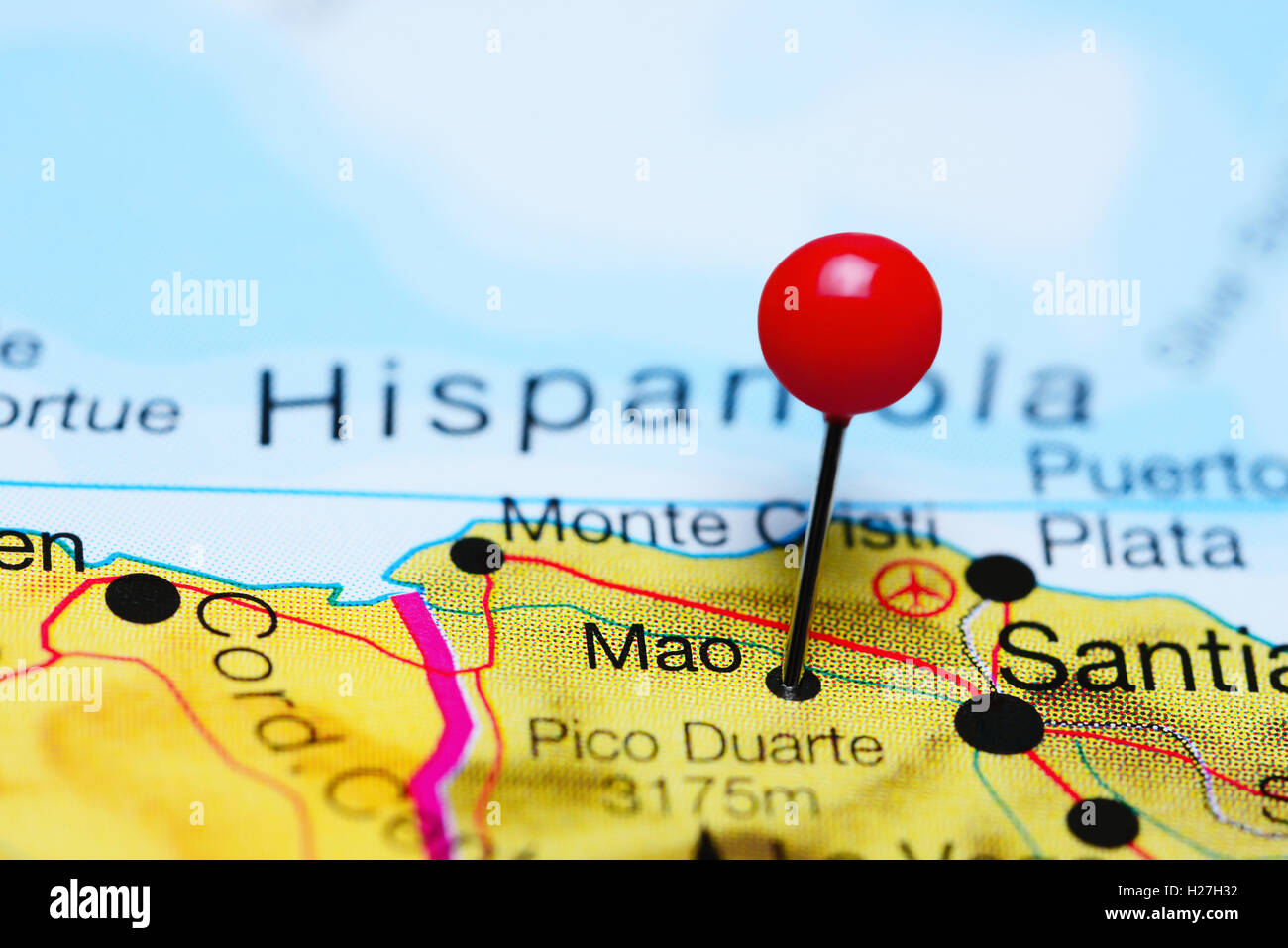 Mao Dominican Republic Map Mao Pinned On A Map Of Dominican Republic Stock Photo - Alamy