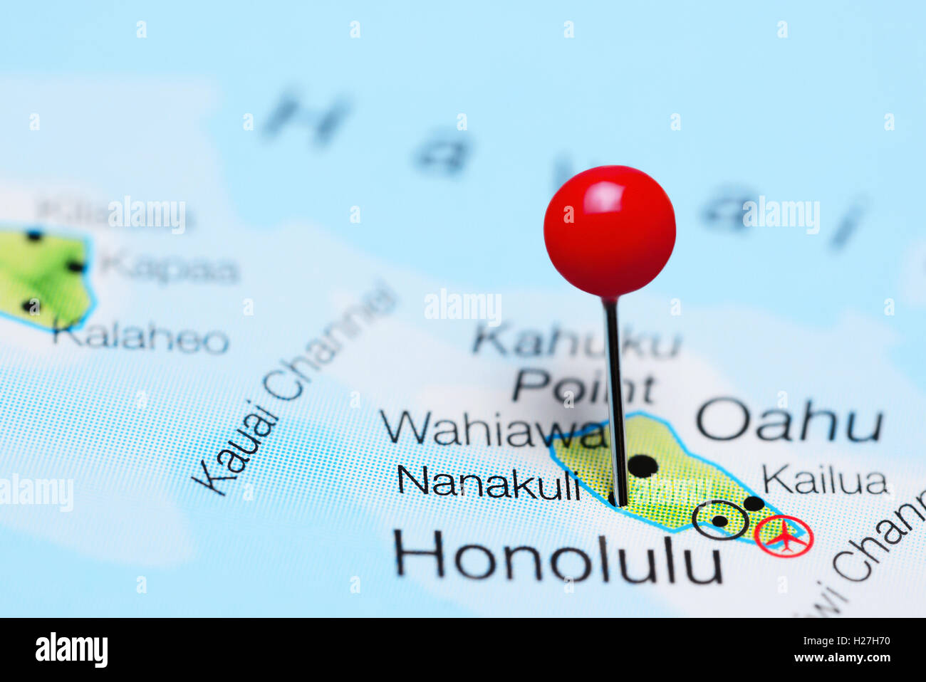 Nanakuli pinned on a map of Hawaii Stock Photo Alamy